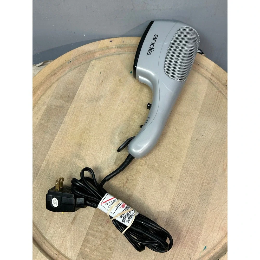 Andis Handheld Hair Dryer Silver Dual Voltage 125V 250V Travel Styling Tool